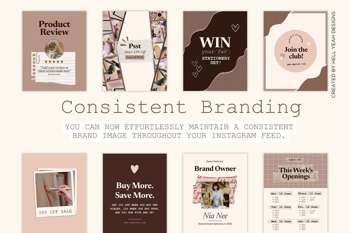 Paper & Press Insta Post Templates, a Social Media Template by Hell Yeah Designs (Photo 6 of 10)