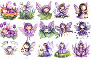 Watercolor Magical Garden Purple png, an Illustration by Watercolor design (Thumbnail 2 of 13)