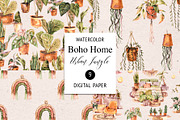 Watercolor Urban Jungle Decor, a Decorative Illustration by Belusuab (Thumbnail 6 of 10)