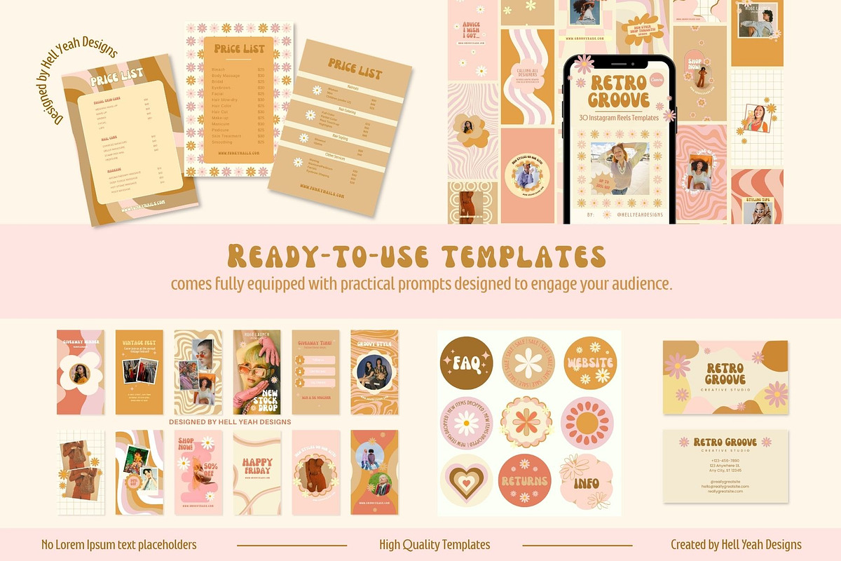 Retro Groove Branding Starter Kit, a Branding & Logo Template by Hell Yeah Designs (Photo 10 of 15)