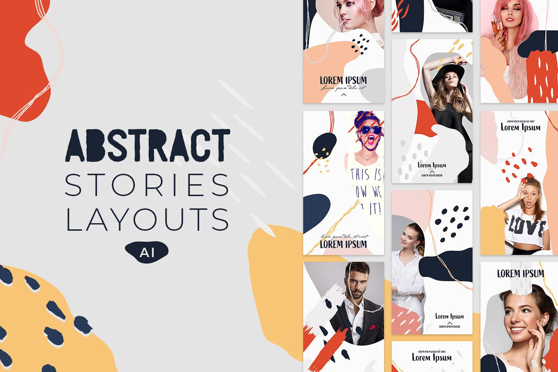 Instagram Abstract Stories Layouts, a Social Media Template by Medialoot