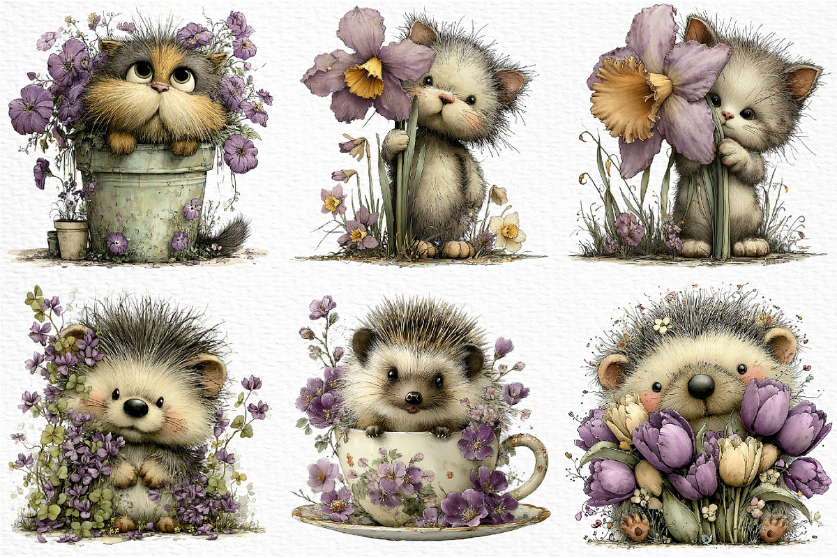 Spring Peeking Animals Clipart, an Illustration by Craft Nest (Photo 4 of 12)