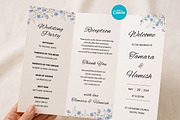 Blue Floral Wedding Program, an Invitation Template by Arslan (Thumbnail 2 of 4)