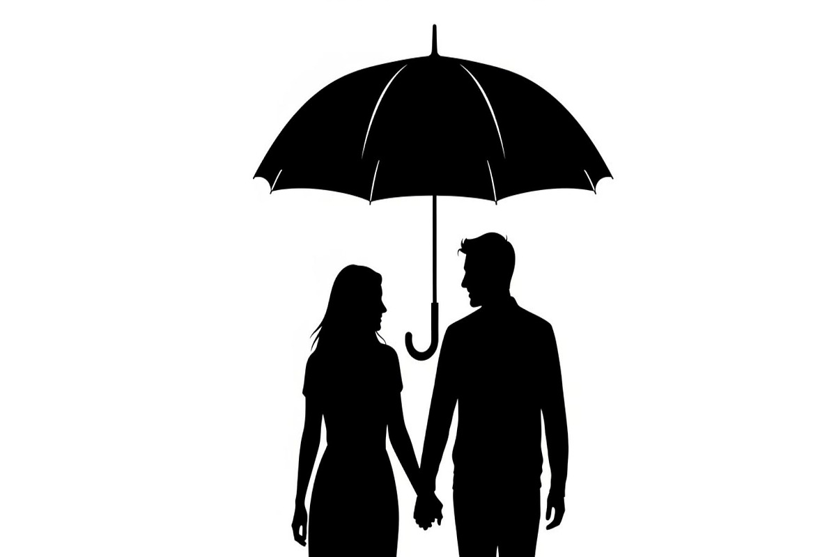 50 Couple Umbrella Silhouette Bundle, an Illustration by Designs_River (Photo 15 of 51)