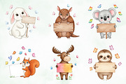 Watercolor Animal Holding A Sign Png, an Illustration by Creative Art (Thumbnail 2 of 10)
