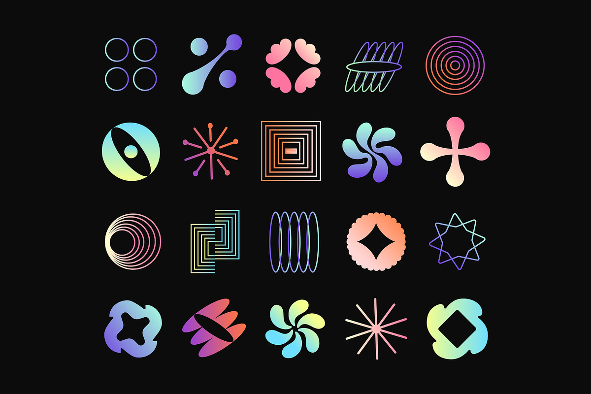 Brutalism shapes set + backgrounds, a Decorative Illustration by PaperTrident (Photo 2 of 9)
