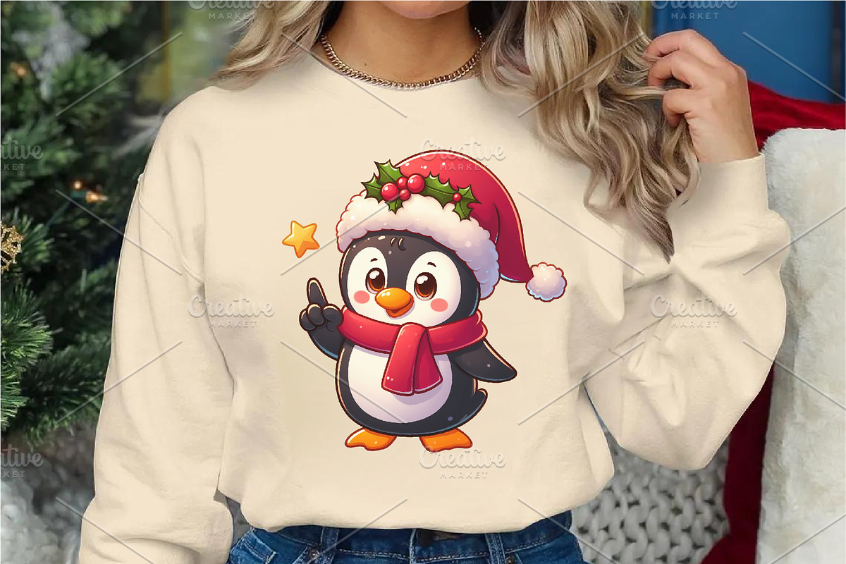 Christmas penguin. Clipart, PNG., an Animal Illustration by KENO Mascots (Photo 3 of 8)