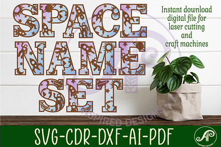 Space Letters Alphabet Set X 51