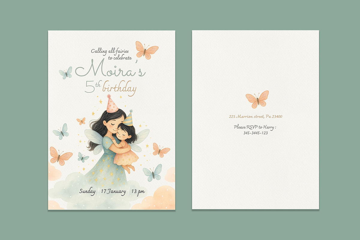 Invitation for fairy birthday preview 3
