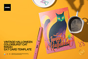Vintage Halloween 5x7 Card Template, a Card Template by creatsy5 (Thumbnail 1 of 5)