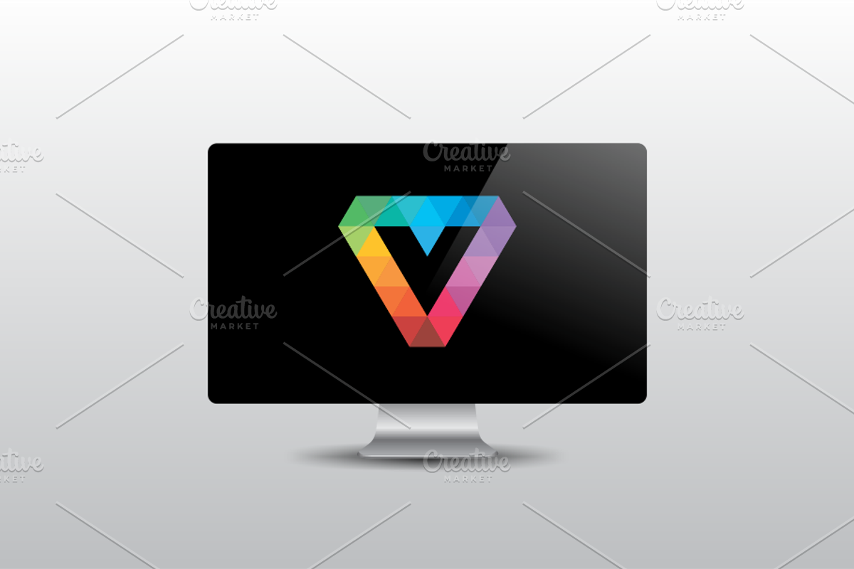 Vector Letter V Colorful Pixel Logo, a Branding & Logo Template by yopie (Photo 5 of 5)