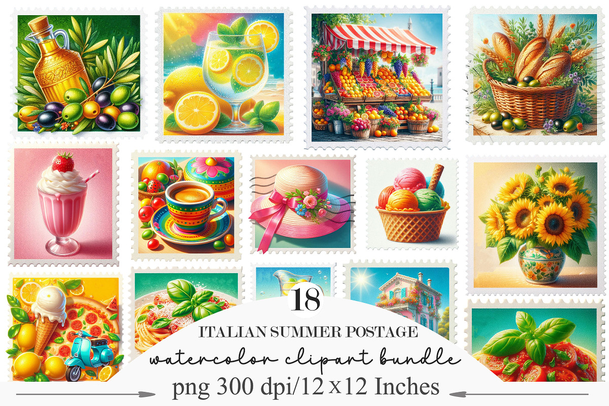Italian Summer Postage Stamp, an Illustration by Designking (Photo 1 of 3)