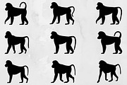 Baboon Silhouette SVG, an Animal Illustration by newminddesign (Thumbnail 1 of 3)