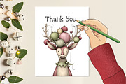 Whimsical Christmas Reindeer Clipart, an Illustration by Creative Art (Thumbnail 10 of 13)