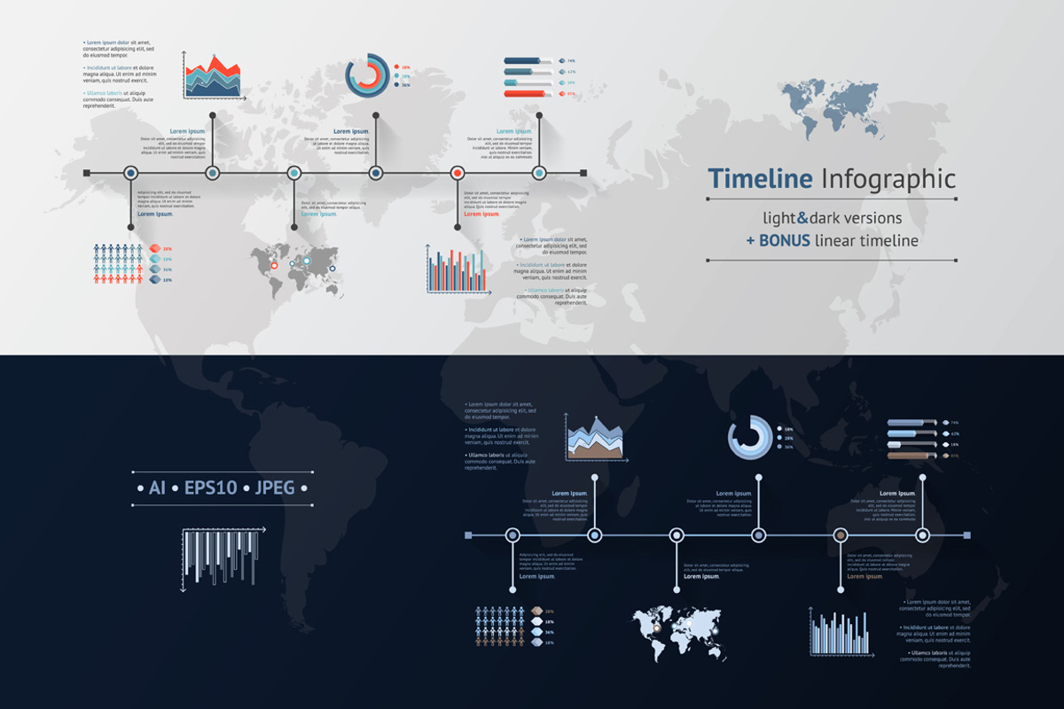 TIMELINE INFOGRAPIC SET #2, a Presentation Template by bum katrin (Photo 1 of 4)