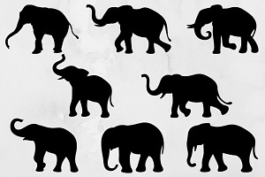 Elephant Silhouette SVG #2, an Animal Illustration by newminddesign