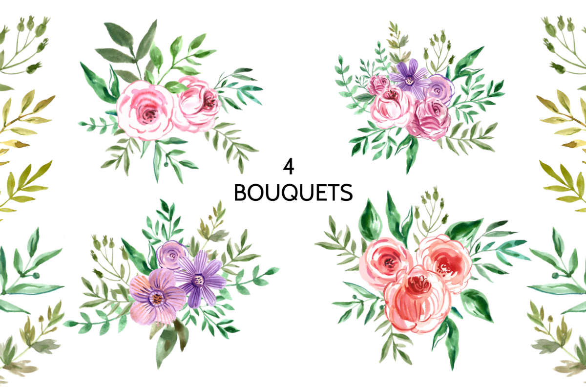 Watercolor floral collection, an Illustration by TATIANA_GERICH (Photo 4 of 10)