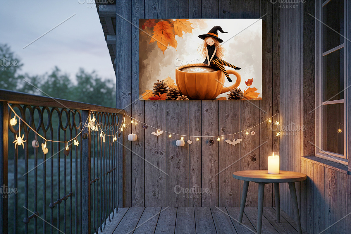 Autumn Witch on Pumpkin Cup, a Seasonal Illustration by Floraphoria (Photo 13 of 14)