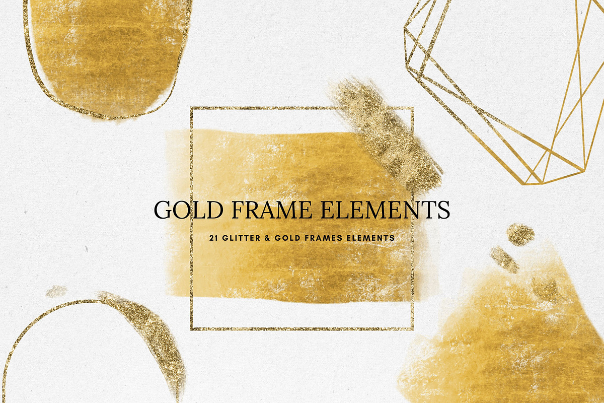 Gold and Glitter Frame Clipart, an Illustration by Pixafied (Photo 1 of 5)