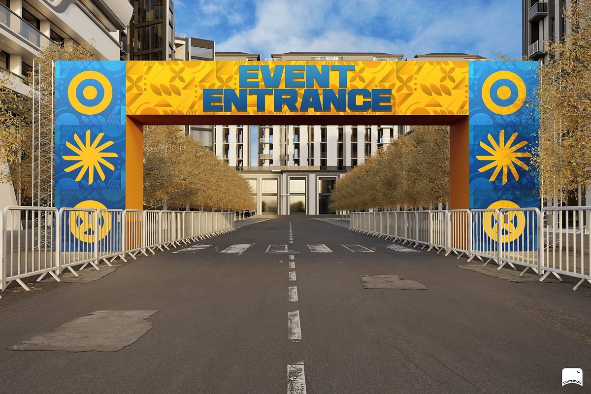 Arch Gate Event Mockup, an Advertising Mockup by Claymoon Lab (Photo 2 of 13)