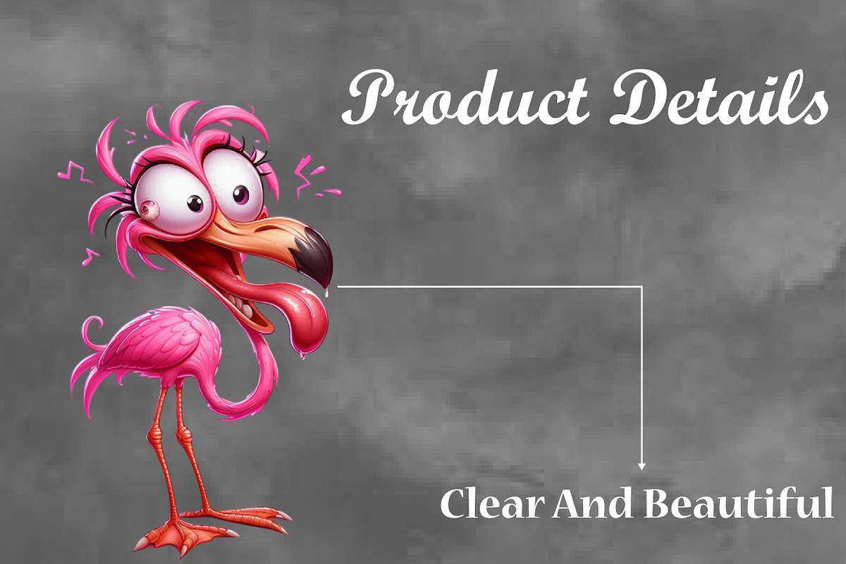 Watercolor Pink Crazy Flamingo PNG, a Work Illustration by Craft Nest (Photo 3 of 5)