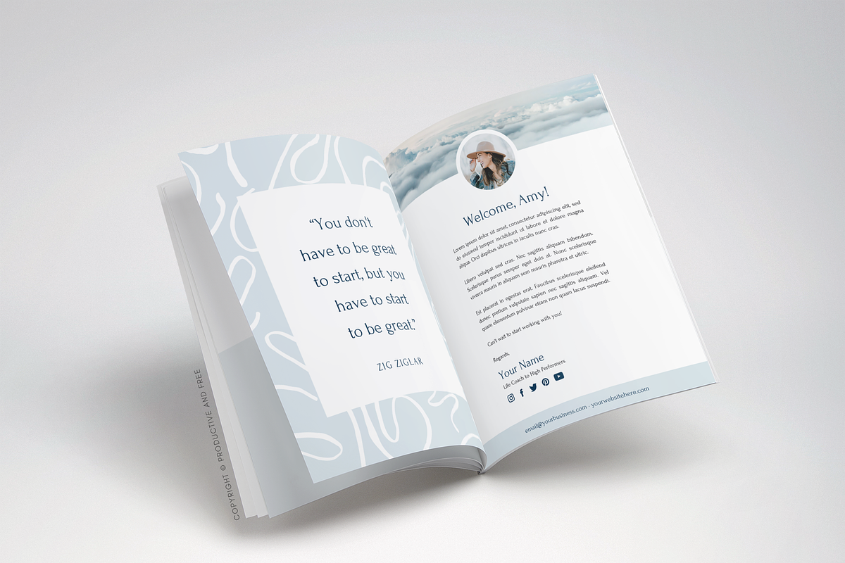 Coaching Client Welcome Packet, a Magazine Template by ProductiveandFree (Photo 8 of 15)