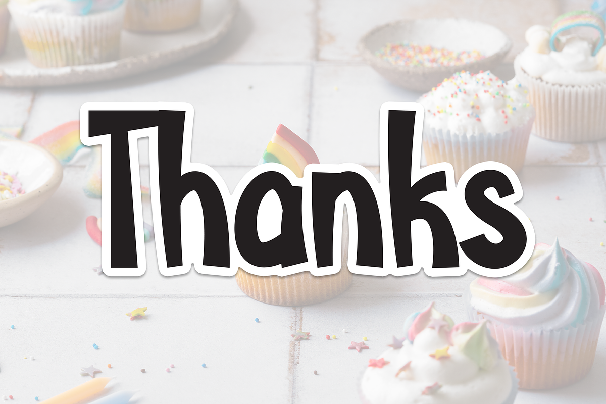 Rainbow Cake | Script Font, a Script Font by Scratchones (Photo 9 of 9)