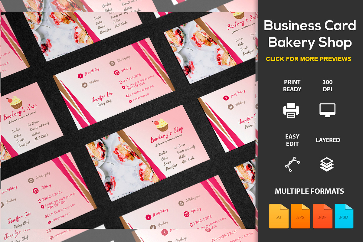 Business Card Bakery Shop, a Business Card Template by DesignsStore (Photo 1 of 3)