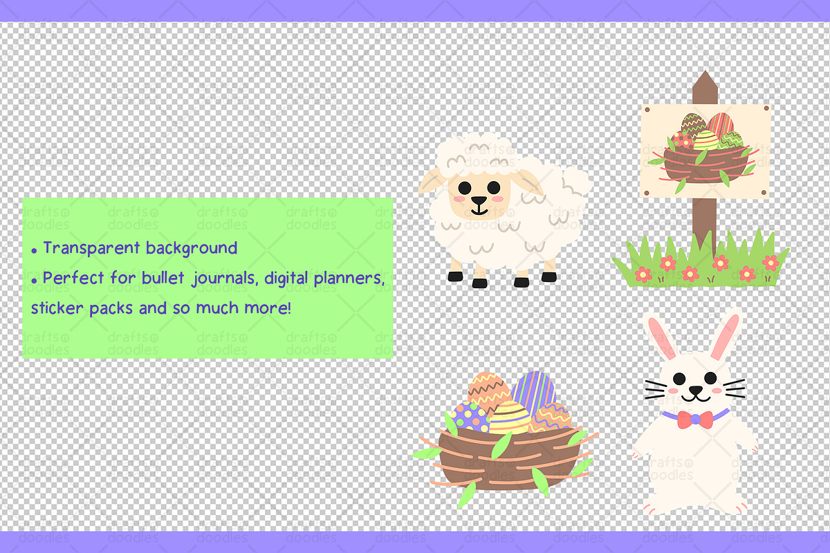 Pastel Easter Garden Graphic Set, a Pattern Graphic by Drafts n Doodles (Photo 3 of 11)