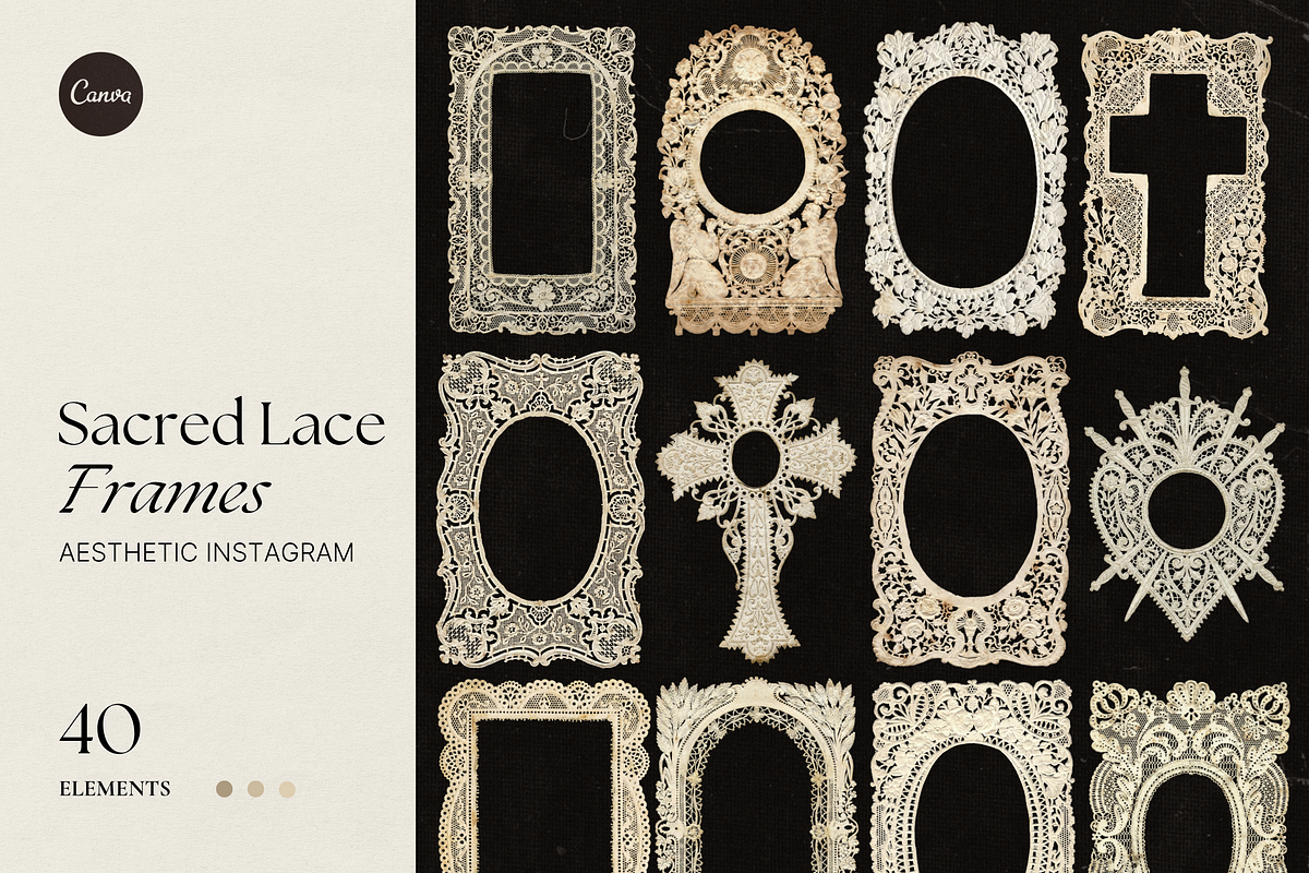 Sacred Lace Frames Bundle, an Object Graphic by The Flossy Finch (Photo 1 of 20)