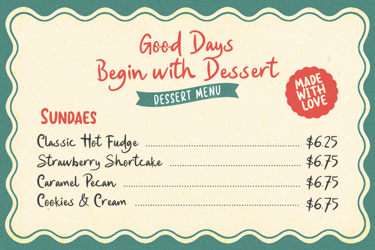 Snack Break Fun Script, a Script Font by Littlehand (Photo 6 of 9)