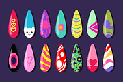 Nail Art Design Set, a Decorative Illustration by PsychocheArt (Thumbnail 2 of 3)