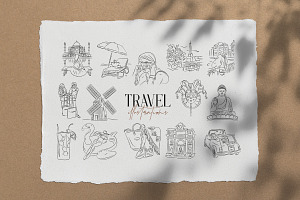 Travel Illustration Set