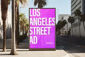 LA Street Poster Layered Mockup PSD