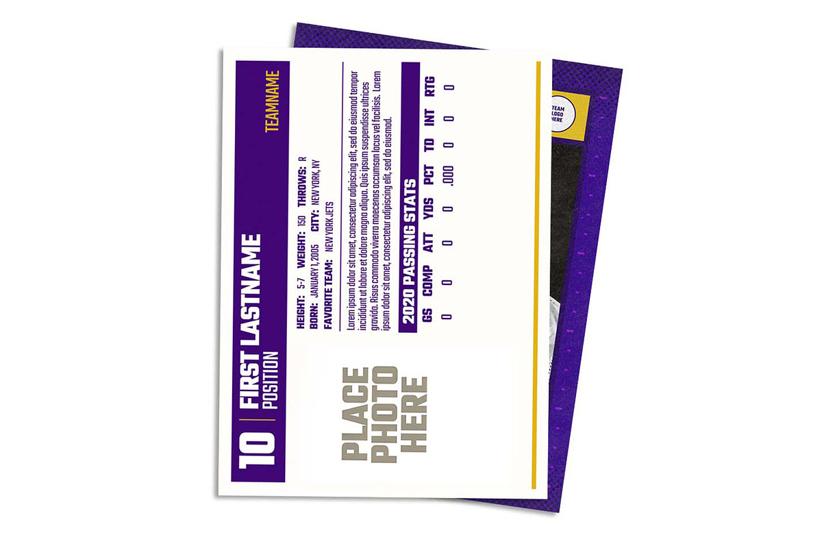 Gridiron Football Card Template, a Design Template by Sports Card Templates (Photo 2 of 2)