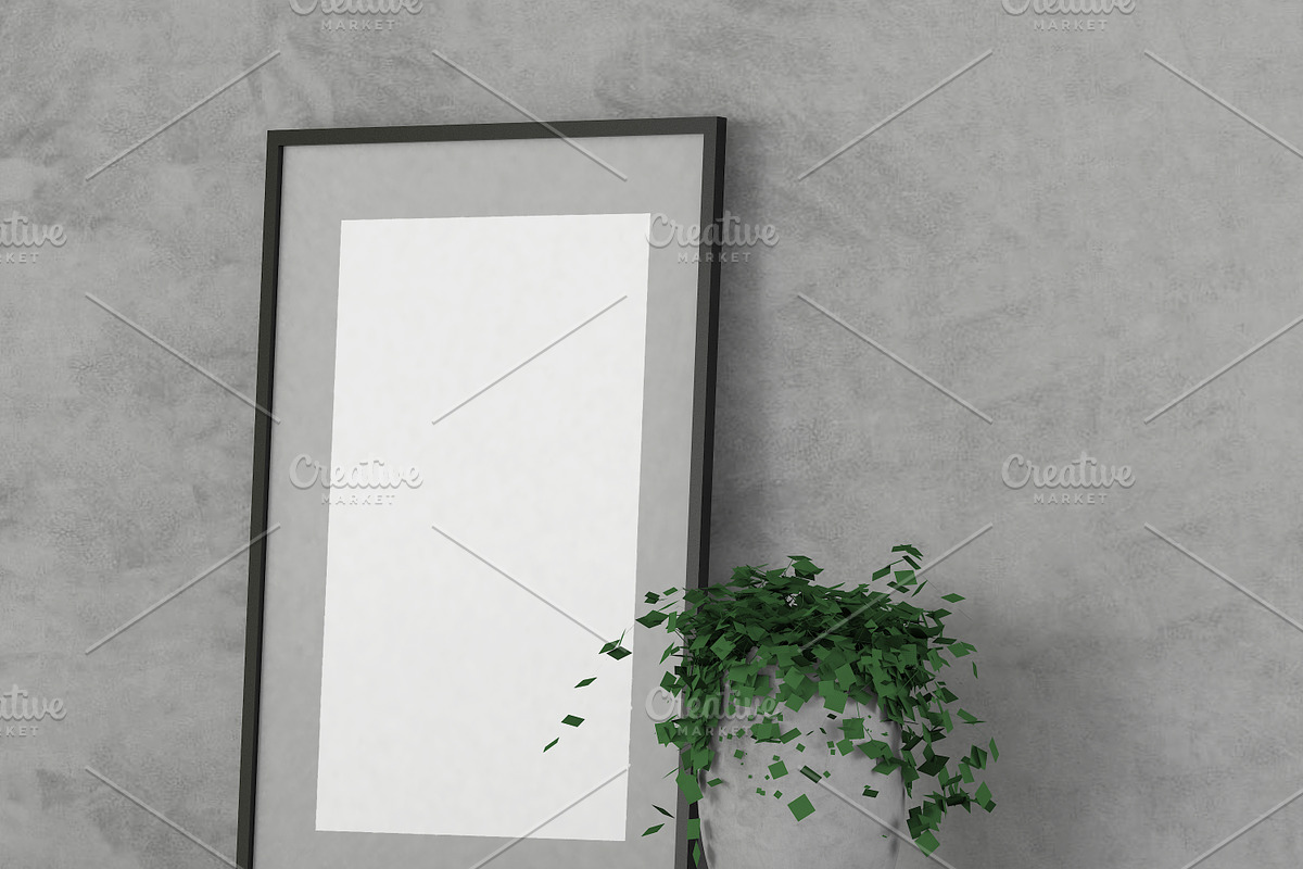 Mock up poster in a square frame, a Print Template by Olesya Morokhovets (Photo 2 of 2)