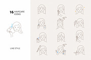 Haircare and treatment icons, an Outline Icon by mayrum (Thumbnail 1 of 2)