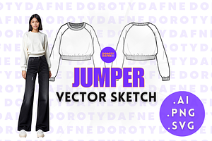 Cropped Raglan Crewneck