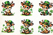 St. Patrick's Day Cute Reindeer Clip, an Illustration by DreamCafeArt (Thumbnail 2 of 4)