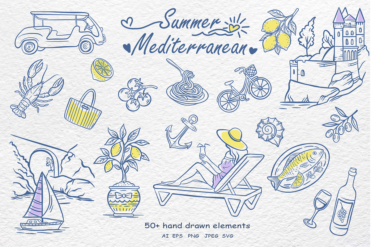 Summer Mediterranean, an Object Graphic by Watercolor dreams (Photo 1 of 13)