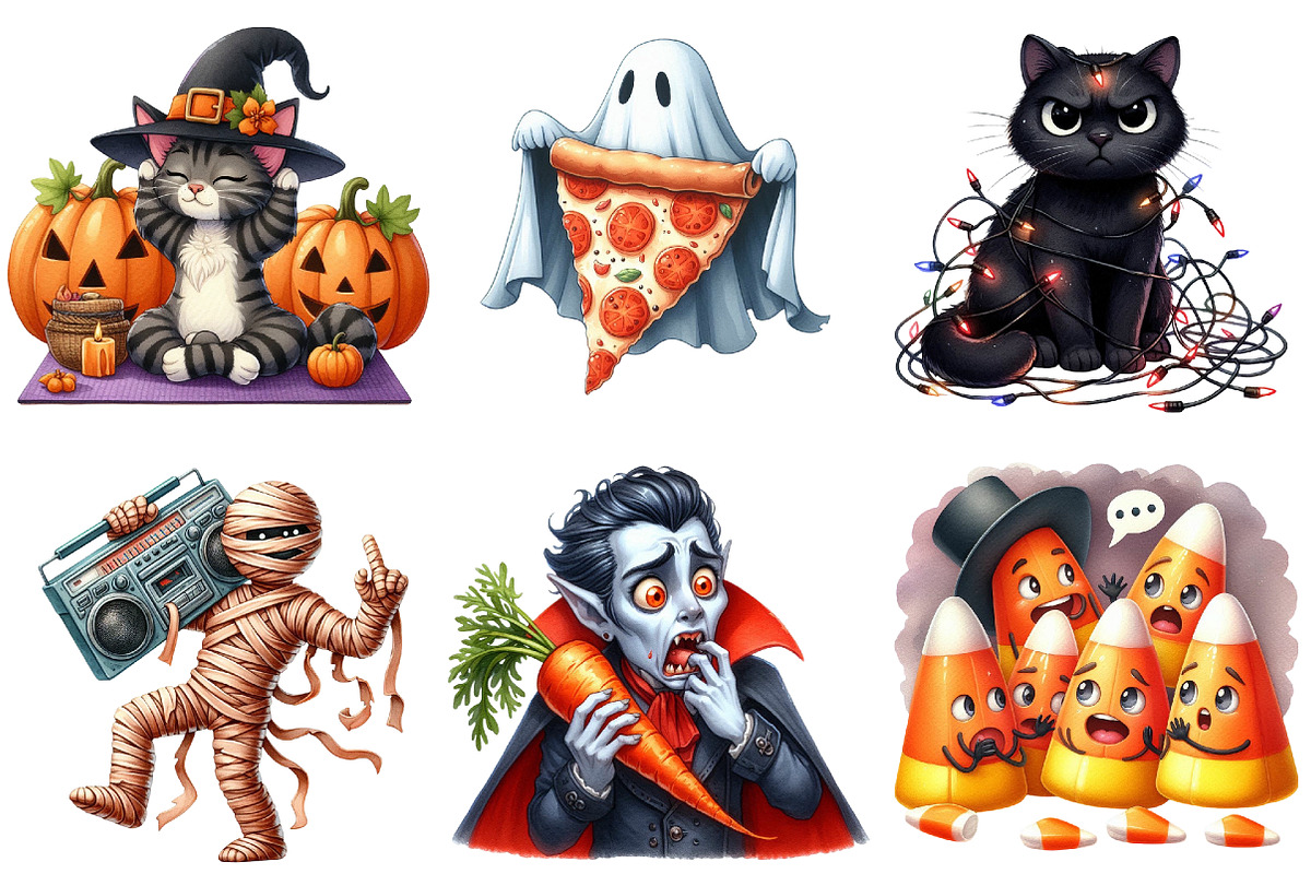 Funny Halloween Clipart, an Illustration by Pixels.Craft (Photo 7 of 9)