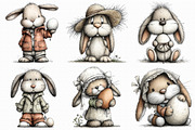 Vintage Easter Spring Bunny Clipart, an Illustration by Libby Wishes (Thumbnail 6 of 8)