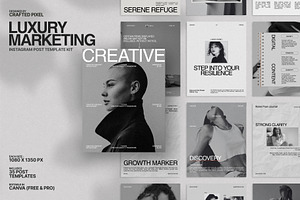 Business Instagram Post Template Kit, a Social Media Template by Crafted Pixel