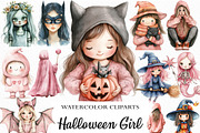 Halloween Girl Clipart, an Illustration by Craft Nest (Thumbnail 1 of 6)