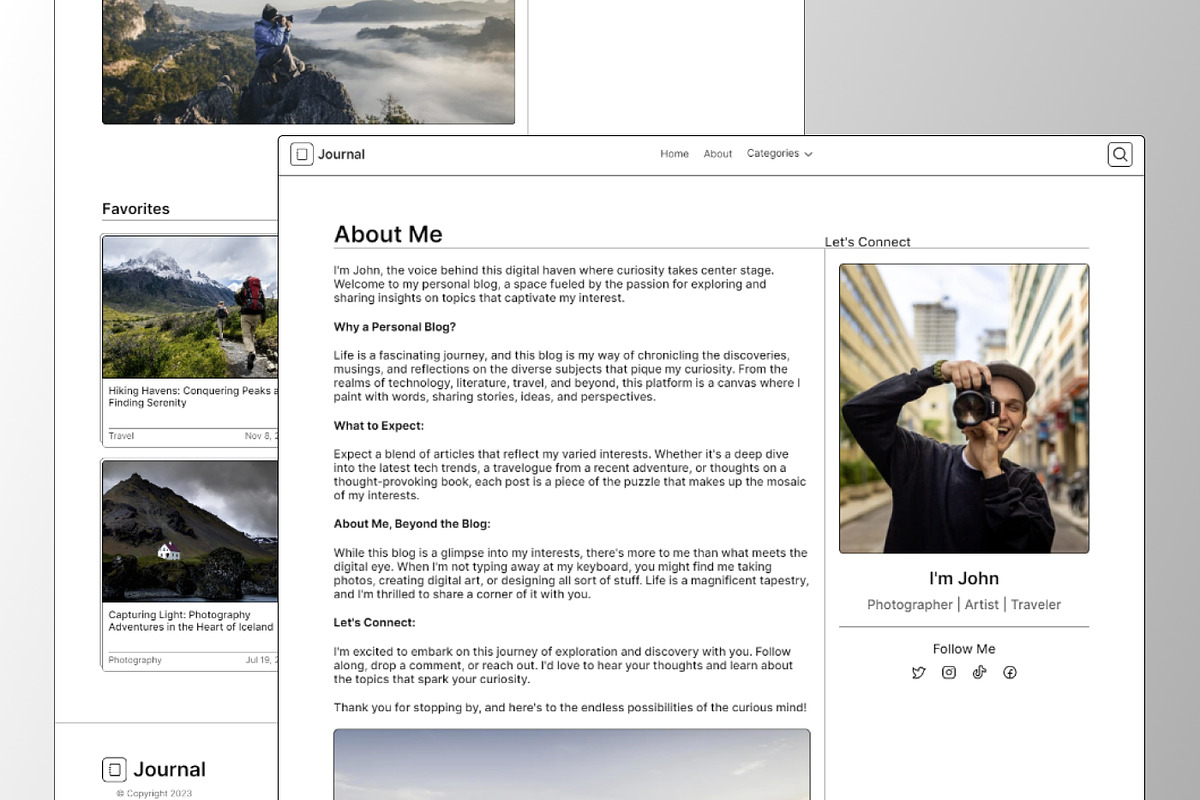 Journal - Blog Framer Template, a Landing Page Template by THdesign (Photo 3 of 4)