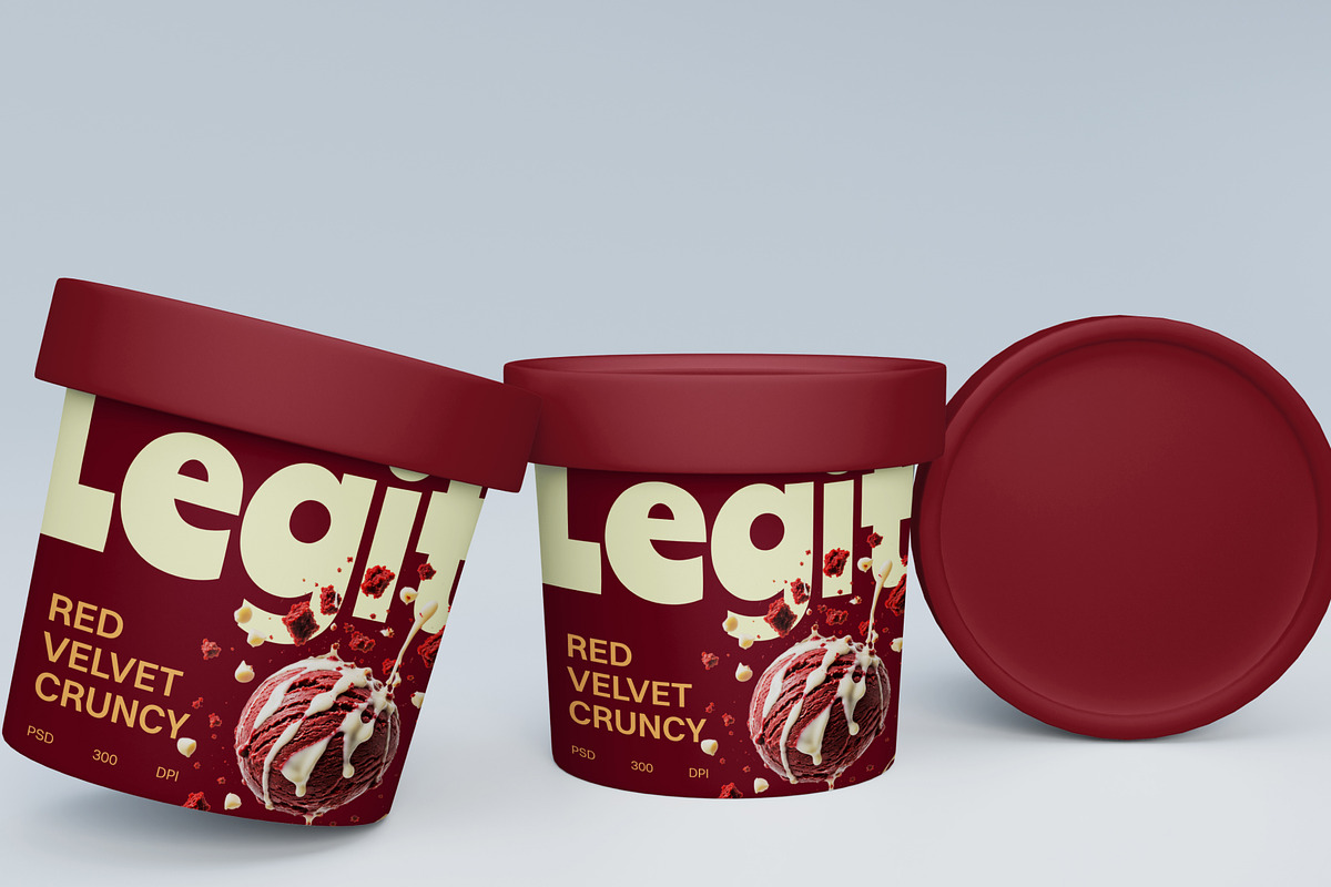 Ice Cream Packaging Mockup, a Packaging Mockup by SLAB! Design (Photo 7 of 7)