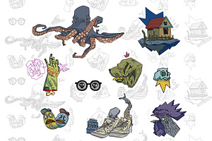 Awful stickers, an Illustration by Volkan Aydemir