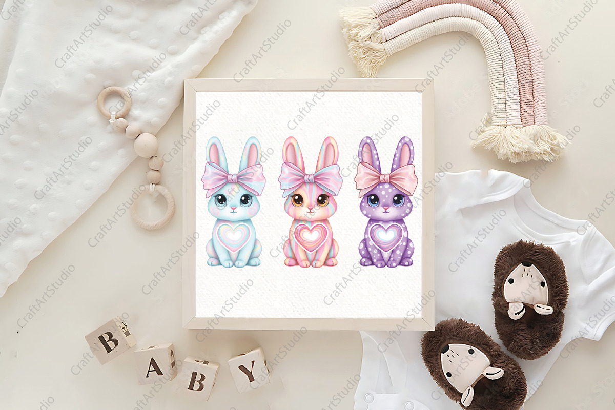 Bunny Coquette Bow PNG, Easter Bunny, an Illustration by CraftArtStudio (Photo 4 of 4)