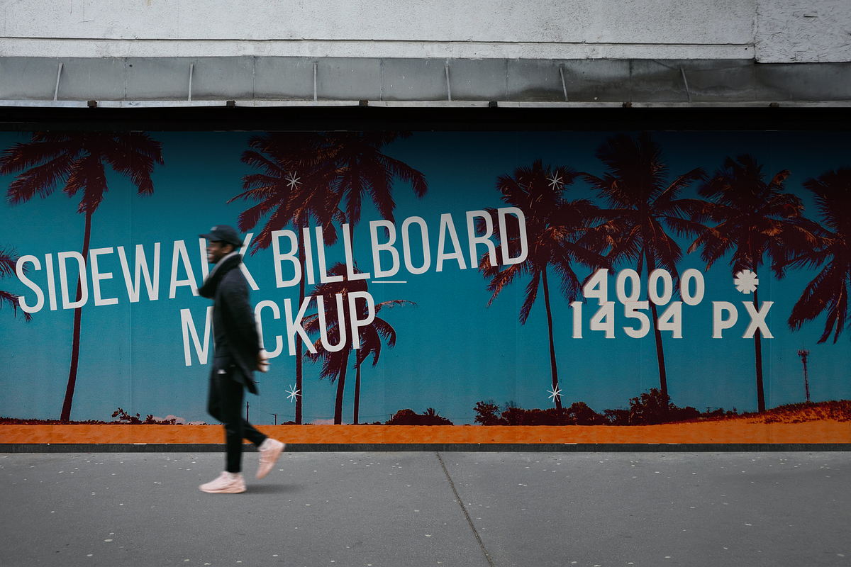 Sidewalk Billboard Mockup, an Advertising Mockup by GearShift (Photo 4 of 4)