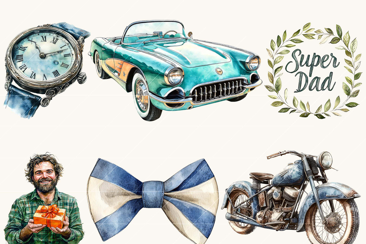 Happy Father's Day Clipart Bundle, a Seasonal Illustration by Design Scotch (Photo 6 of 8)